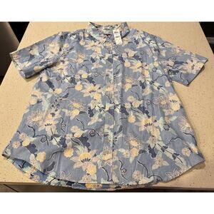 New Reyn Spooner Shirt Mens XL Blue Hawaiian Aloha Mahaloha